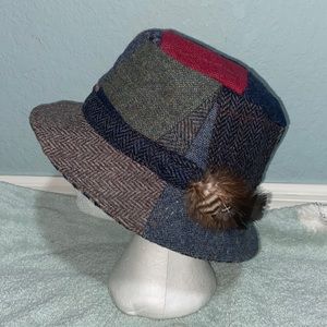 Vintage Shandon Gorman Wool Donegal Tweed Patchwork Fedora Hat